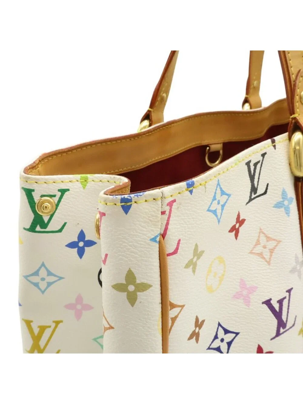Louis Vuitton Monogram Multicolor Aurelia GM Tote Shoulder Bag Blanc White
